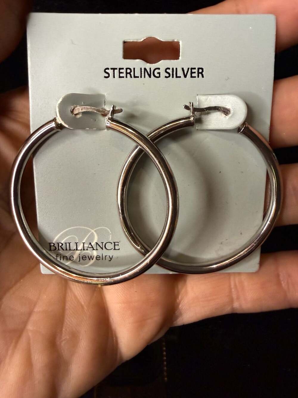 Brilliance Fine Jewelry Sterling Silver Hoop Earrings